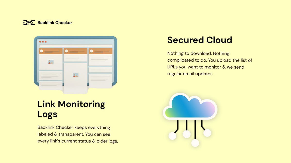 Monitor your backlinks with us, we will inform you if they go missing with details, or rather if anything changes