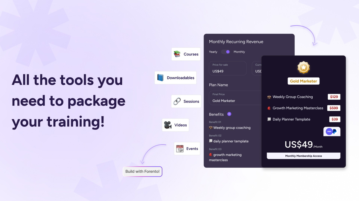 Sell individual products or create subscription packages for your customers.