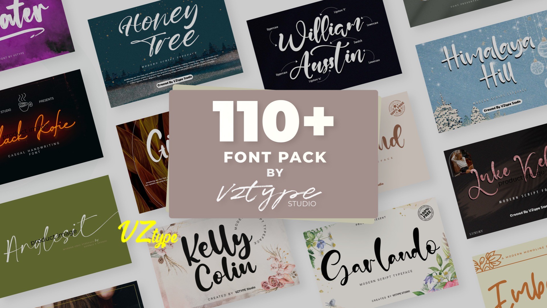 110+ Font Pack by VZTYPE Studio