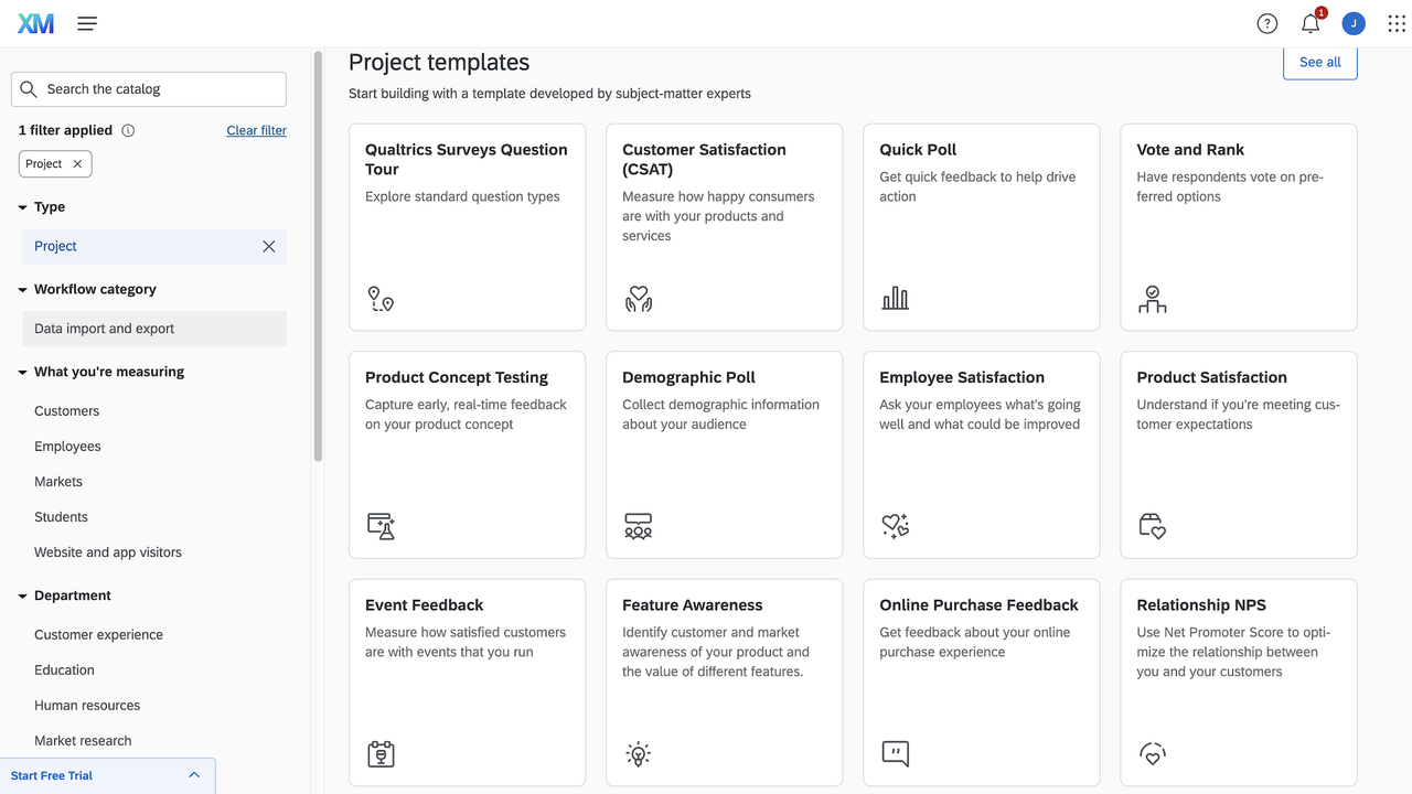 Survey templates