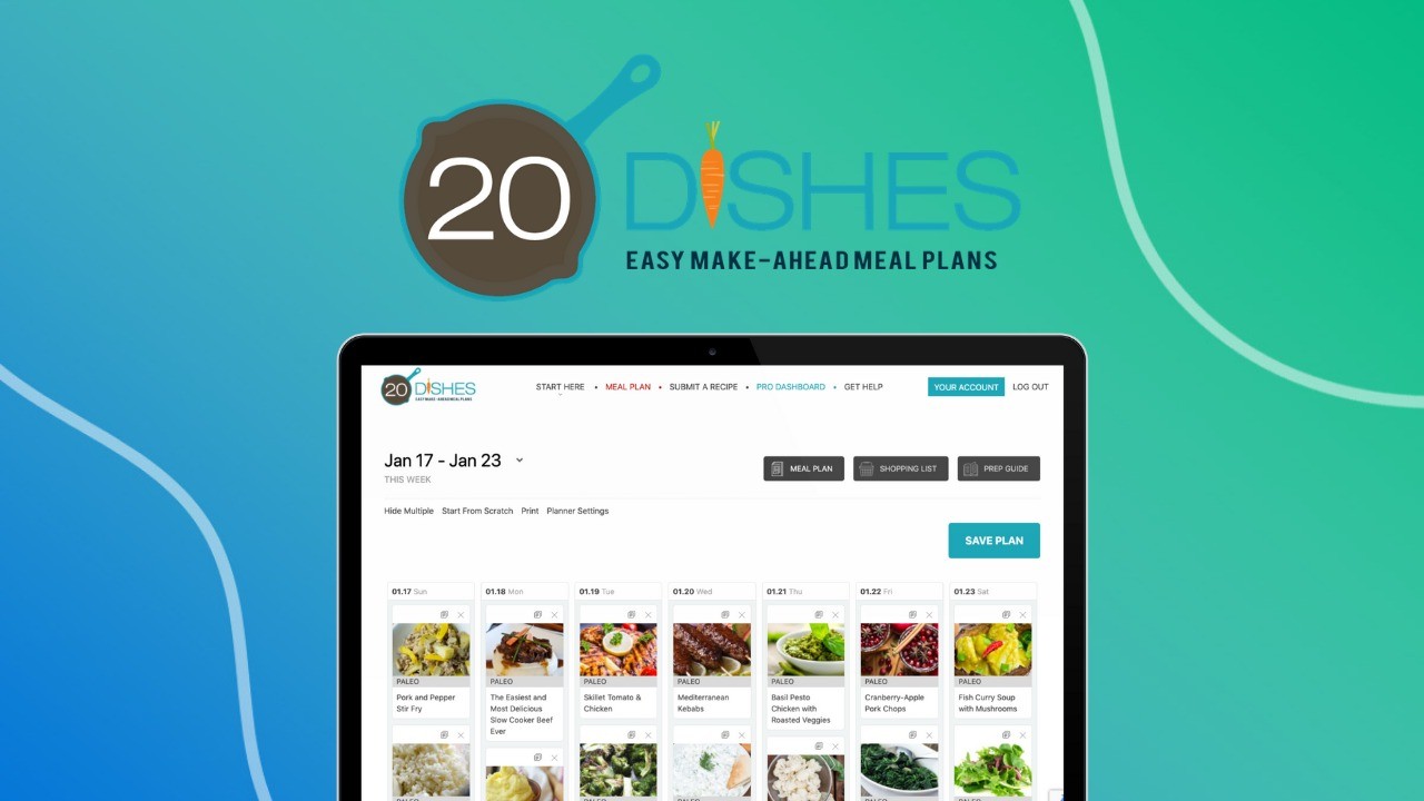 20 Dishes Meal Planner