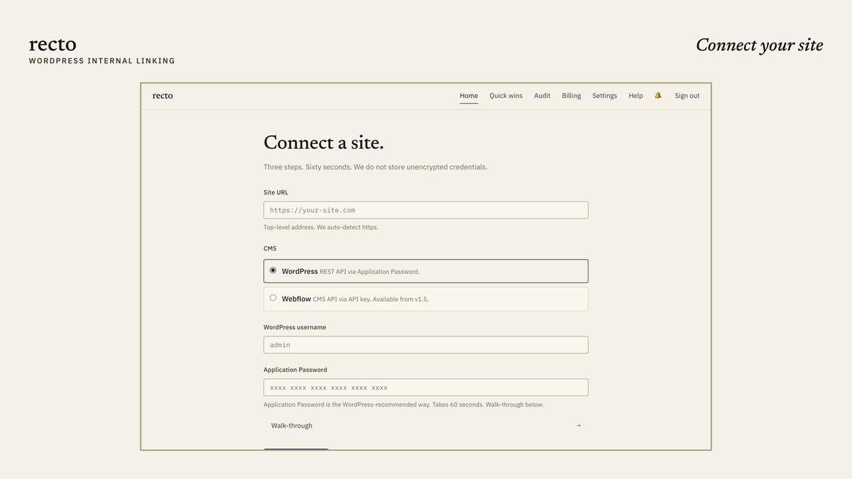 Connect your site
