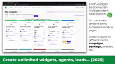 Each widget becomes an independent application.You can create different forms, campaigns, landing pages. thumbnail