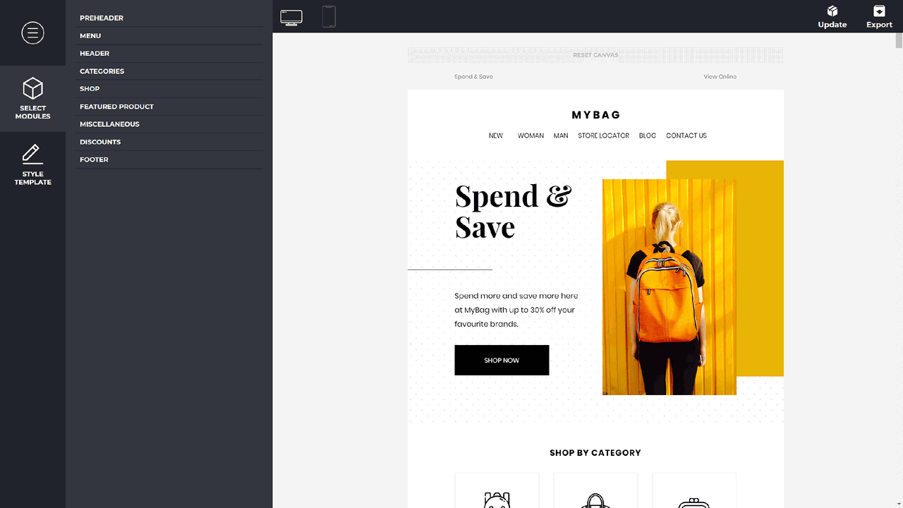 Modules Composer - Online Email Builder