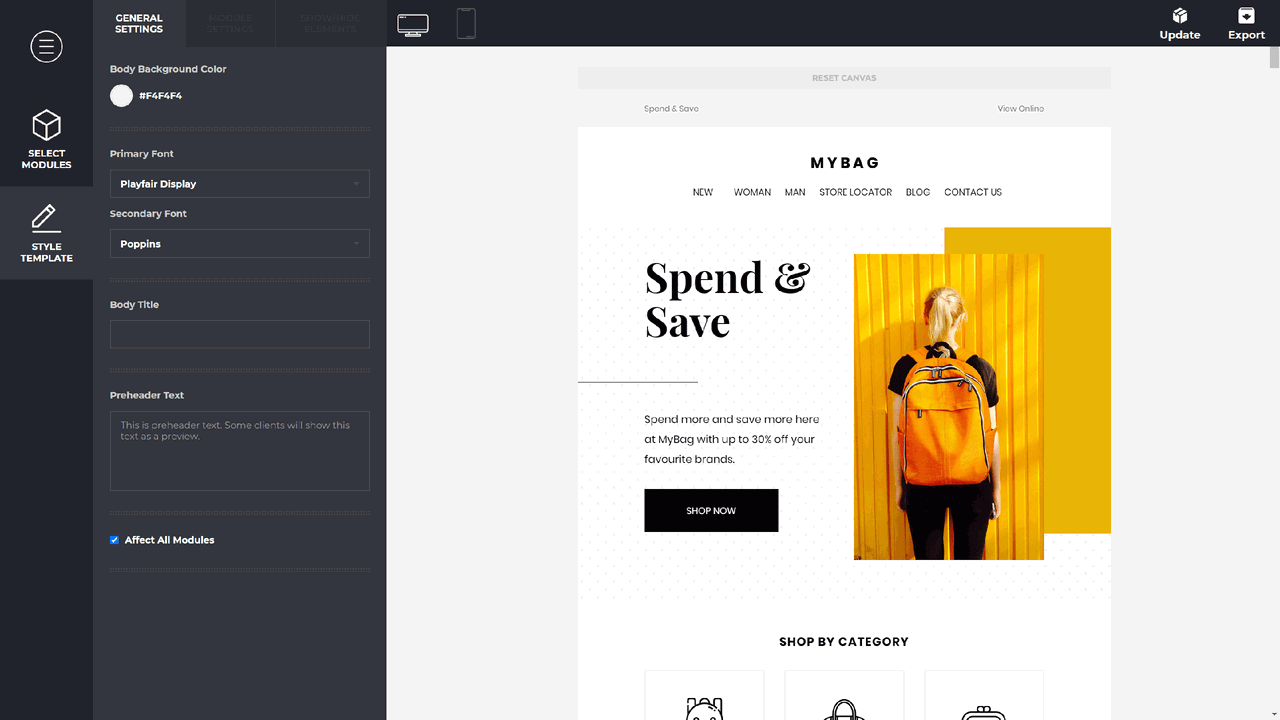 Modules Composer - Online Email Builder