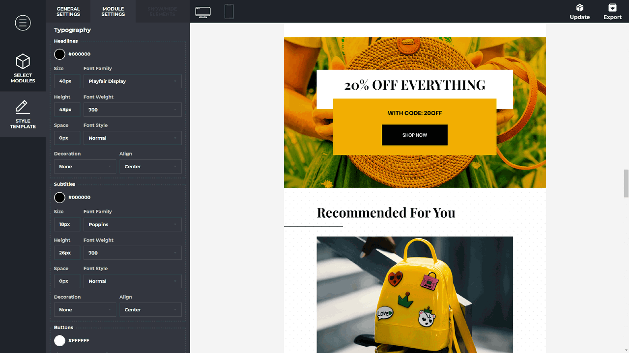 Modules Composer - Online Email Builder