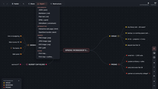 Export menu with formats thumbnail