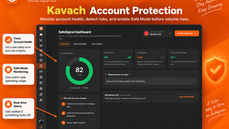 KrossPost.ai Kavach dashboard showing Instagram account health monitoring, safety score, Safe Mode, risk detection, 24/7 monitoring, and real-time alerts. thumbnail