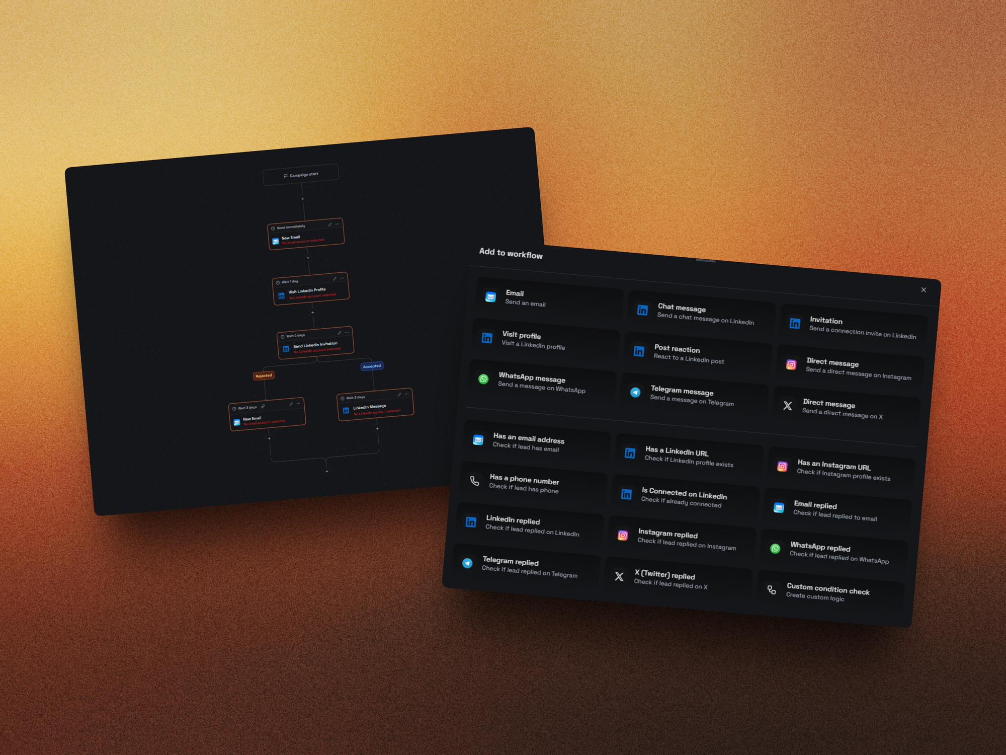 Multichannel outreach workflow