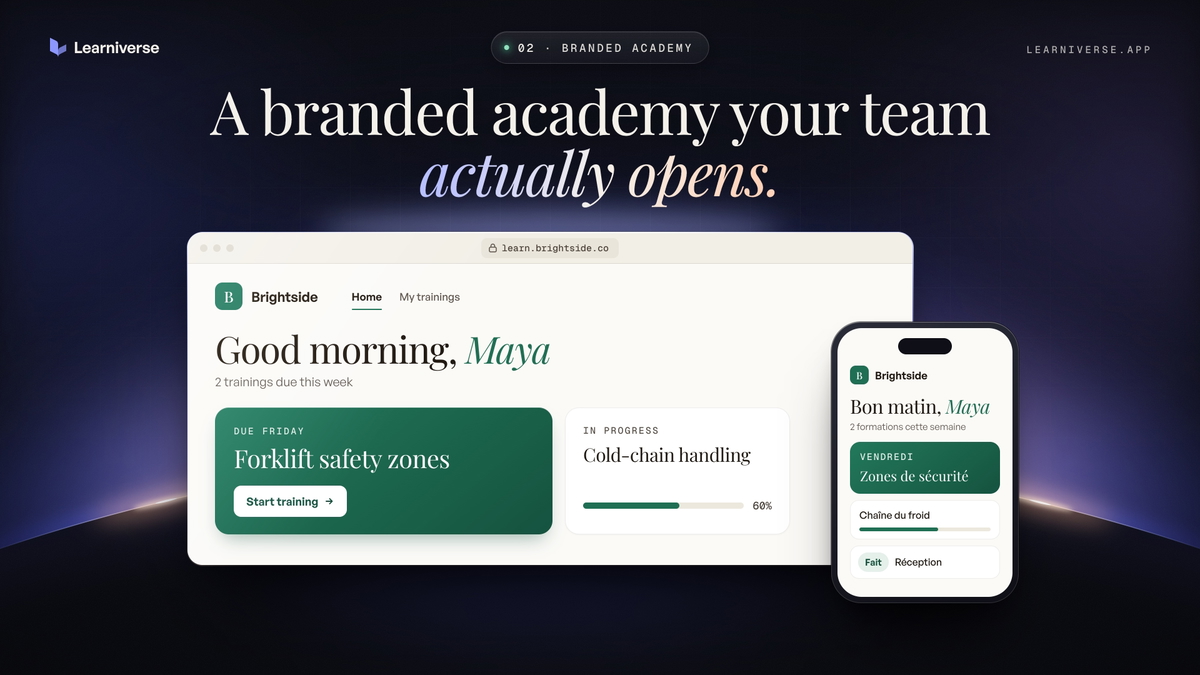 A branded academy your team actually opens