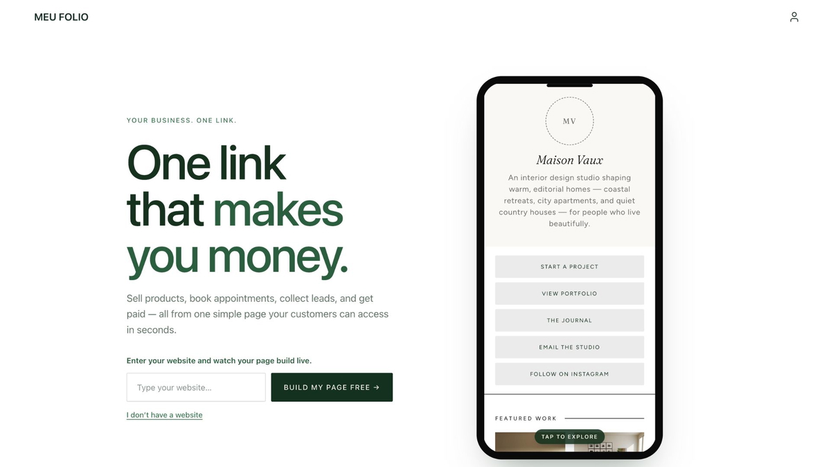 From idea to business in 30 seconds.