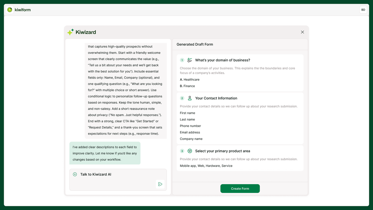 Build forms that move with your workflow