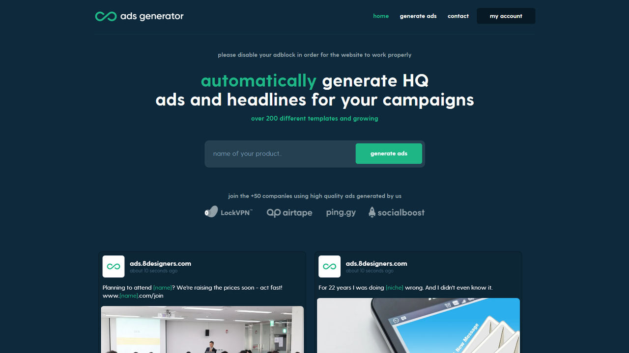 8Designers - Ads Generator
