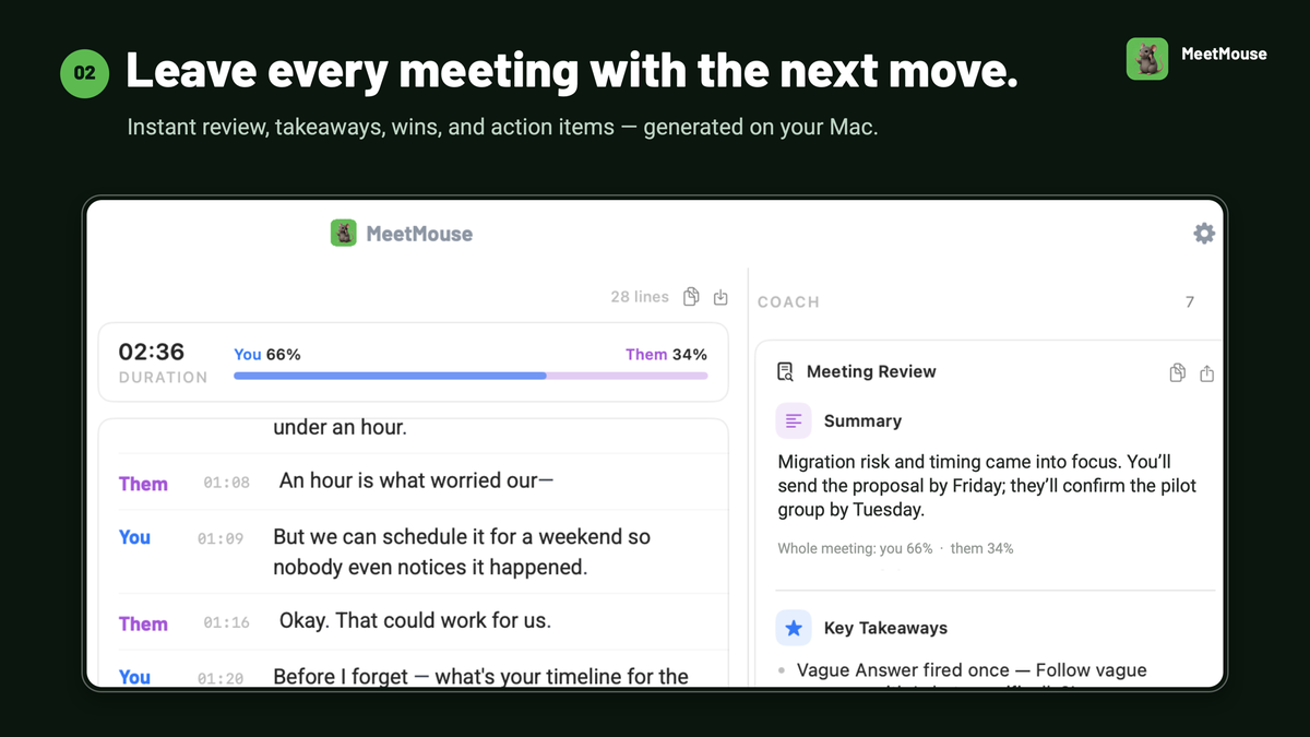 Leave every meeting with the next move