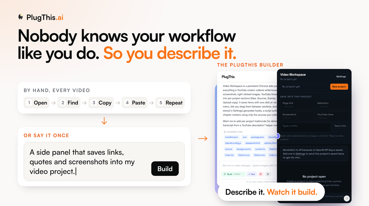 Get a working extension in minutes