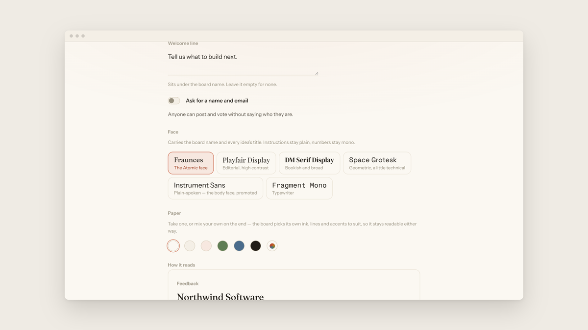 Make the board look like part of your product
