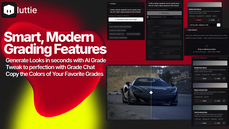 Snart, Modern Color Grading Features. Create new looks in seconds with AI Grade. Tweak your settings with Grade Chat and use Color Match to copy grades from any image. thumbnail