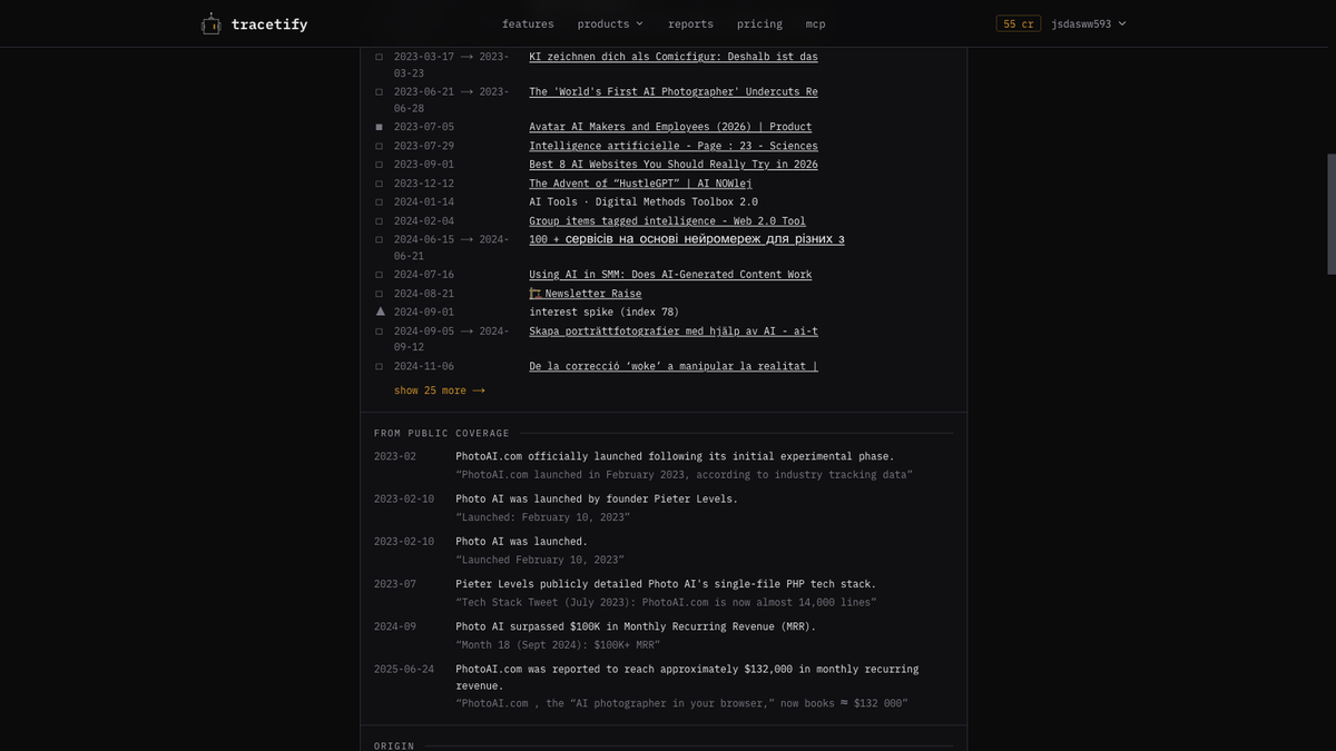 Trace any competitor from a URL
