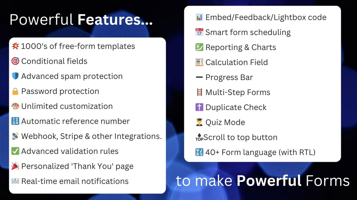 Some features present in FormNX