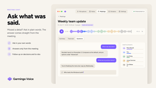 Recordings with transcript timeline thumbnail