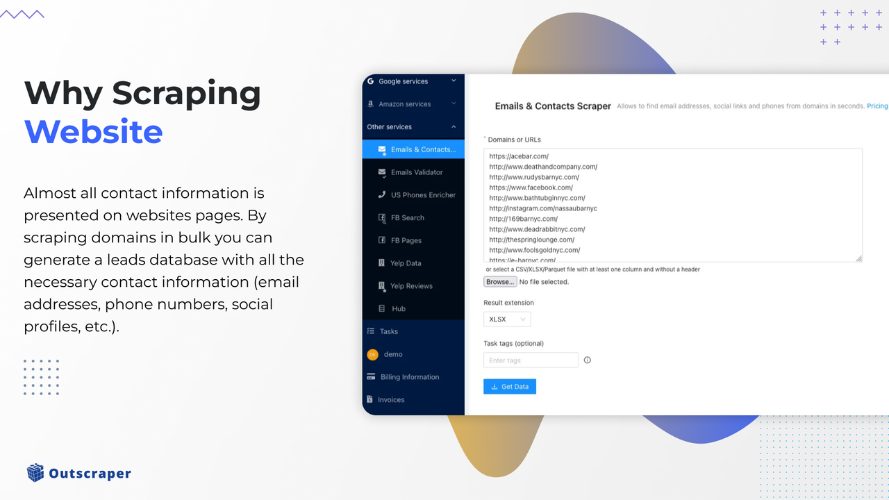 Bulk Emails & Contacts Scraper by Outscraper