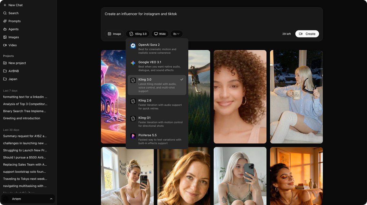 Produce images and videos with AI