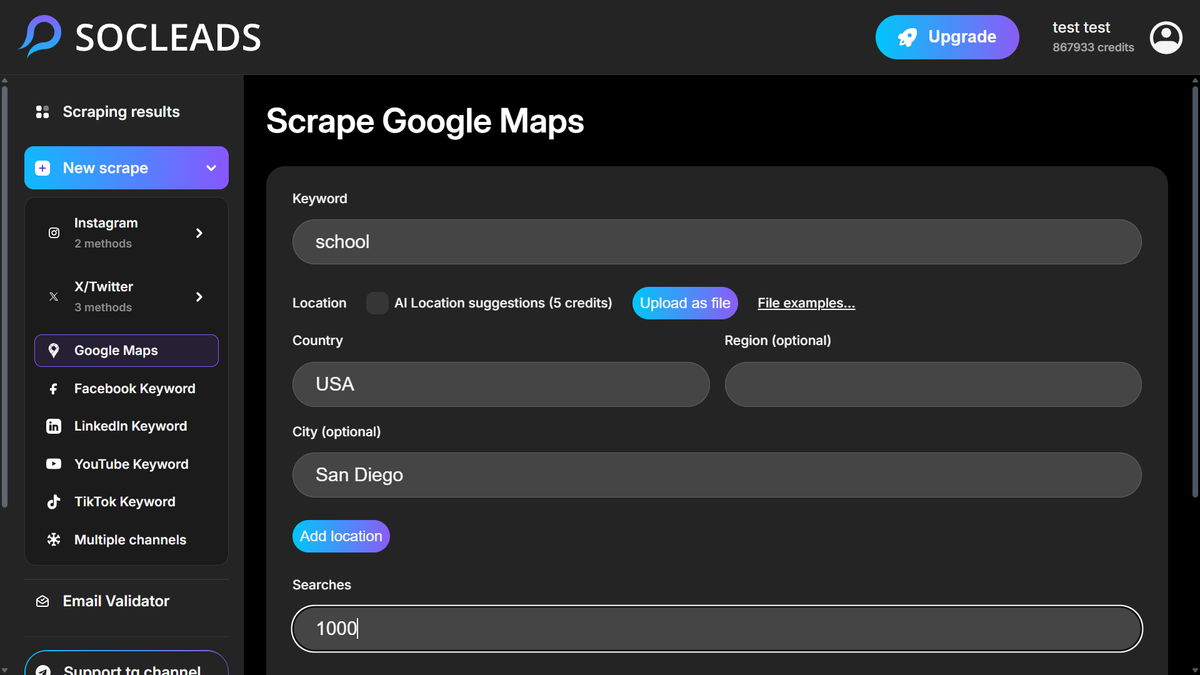 Google Maps scraping