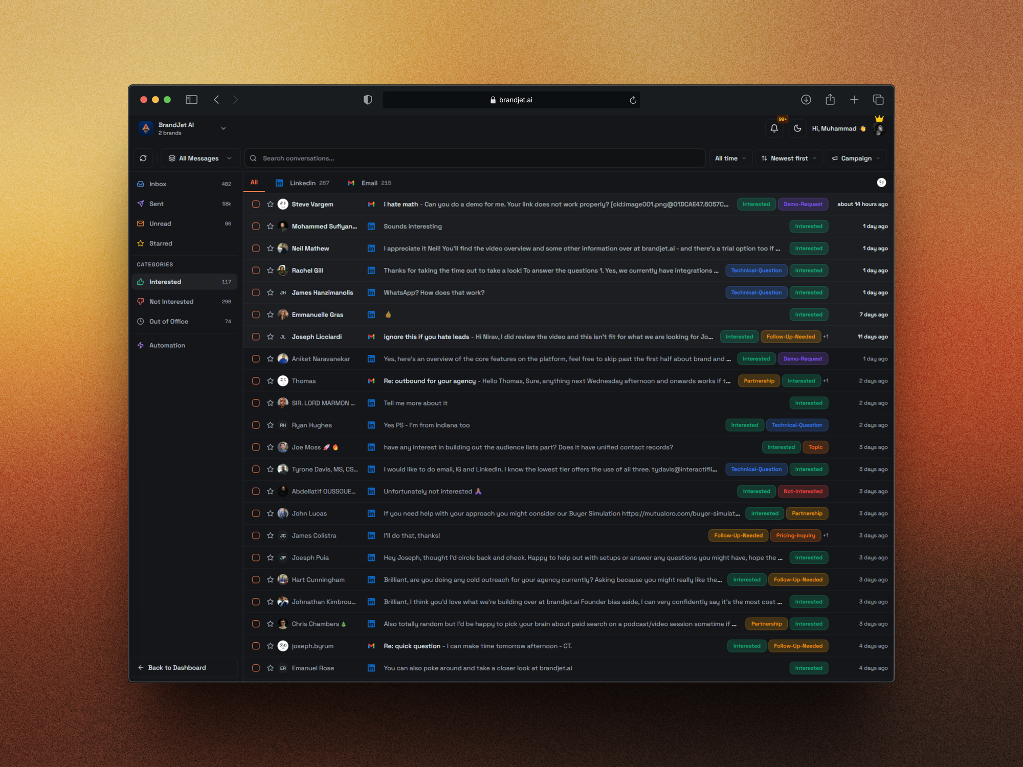 Unified inbox with AI assist