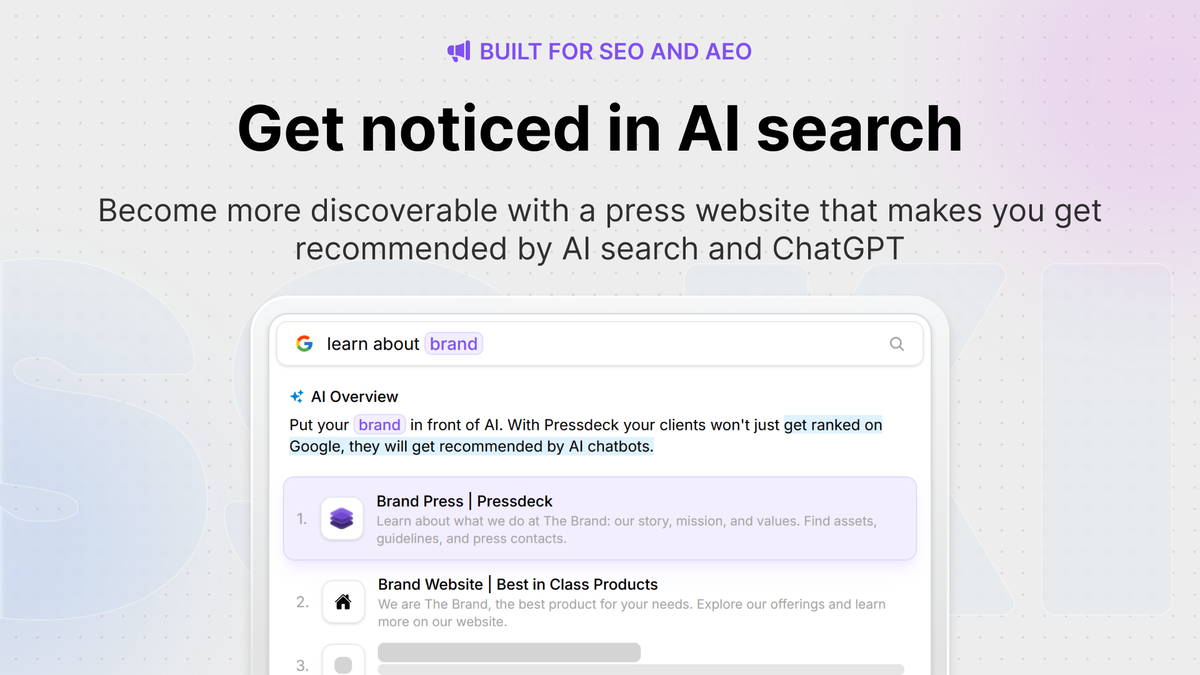 Get noticed in AI suggestions and traditional search