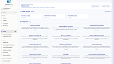 270 interactive coaching tools across 15 categories, ready to open in session thumbnail