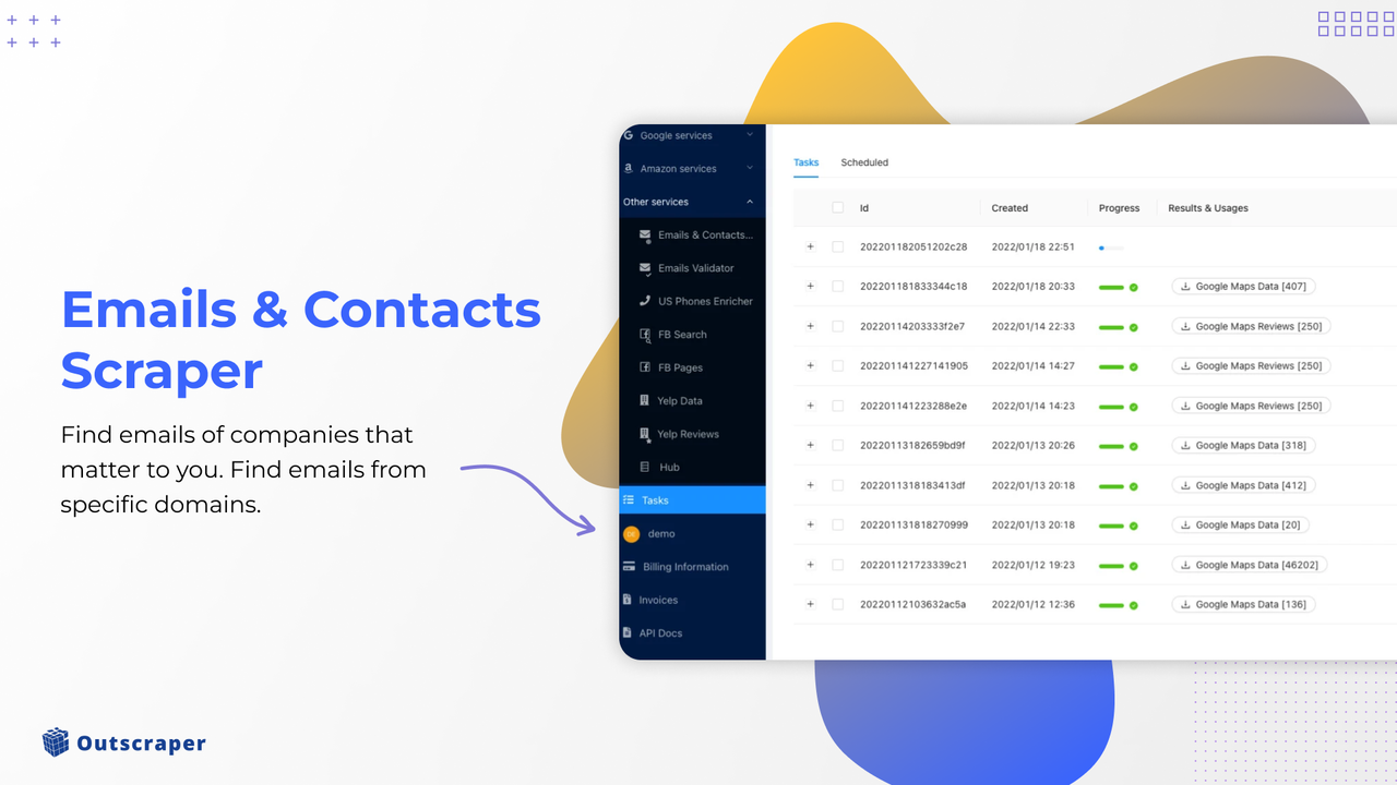 Bulk Emails & Contacts Scraper by Outscraper