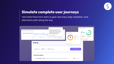 Synthers AI dashboard showing AI personas running a booking journey and identifying five UX frictions. thumbnail