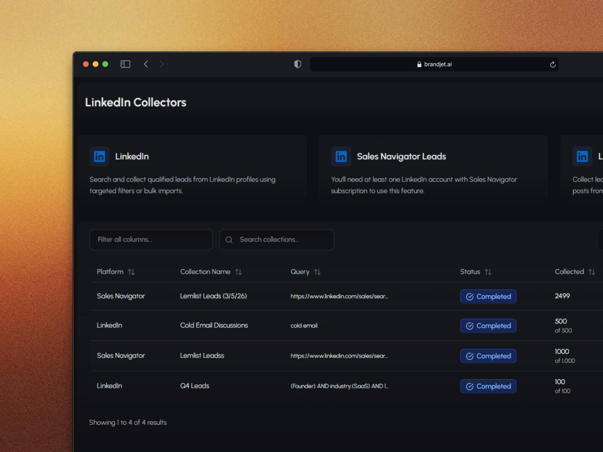 Lead capture for LinkedIn/SN