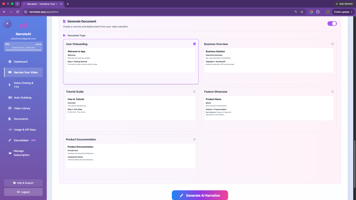 Document template picker.