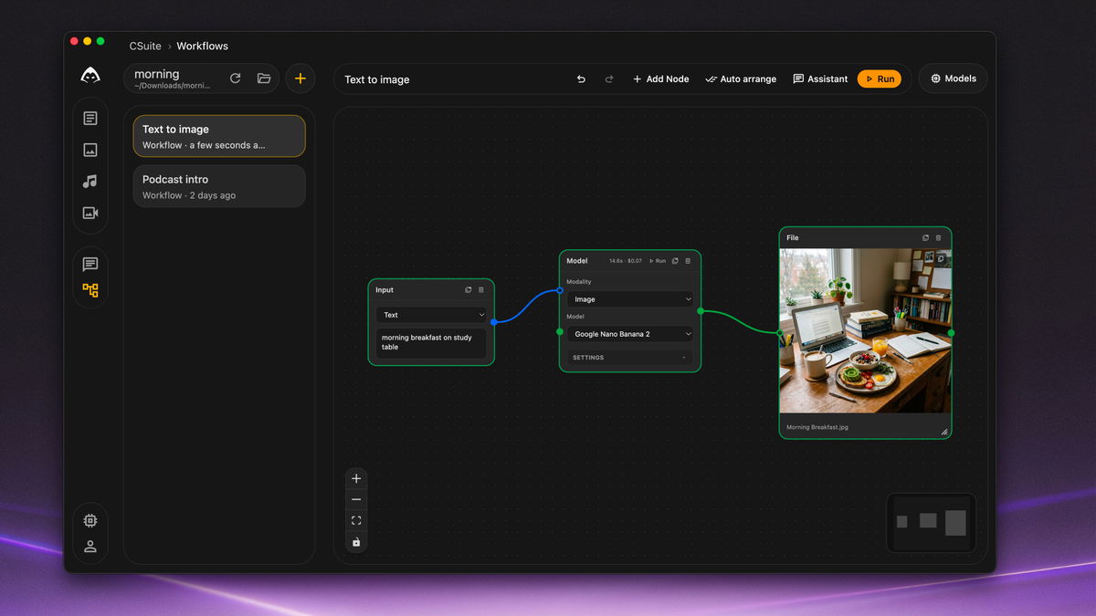 CSuite - workflow creation