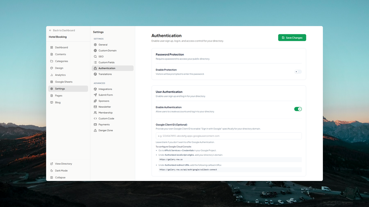 Authentication Integration