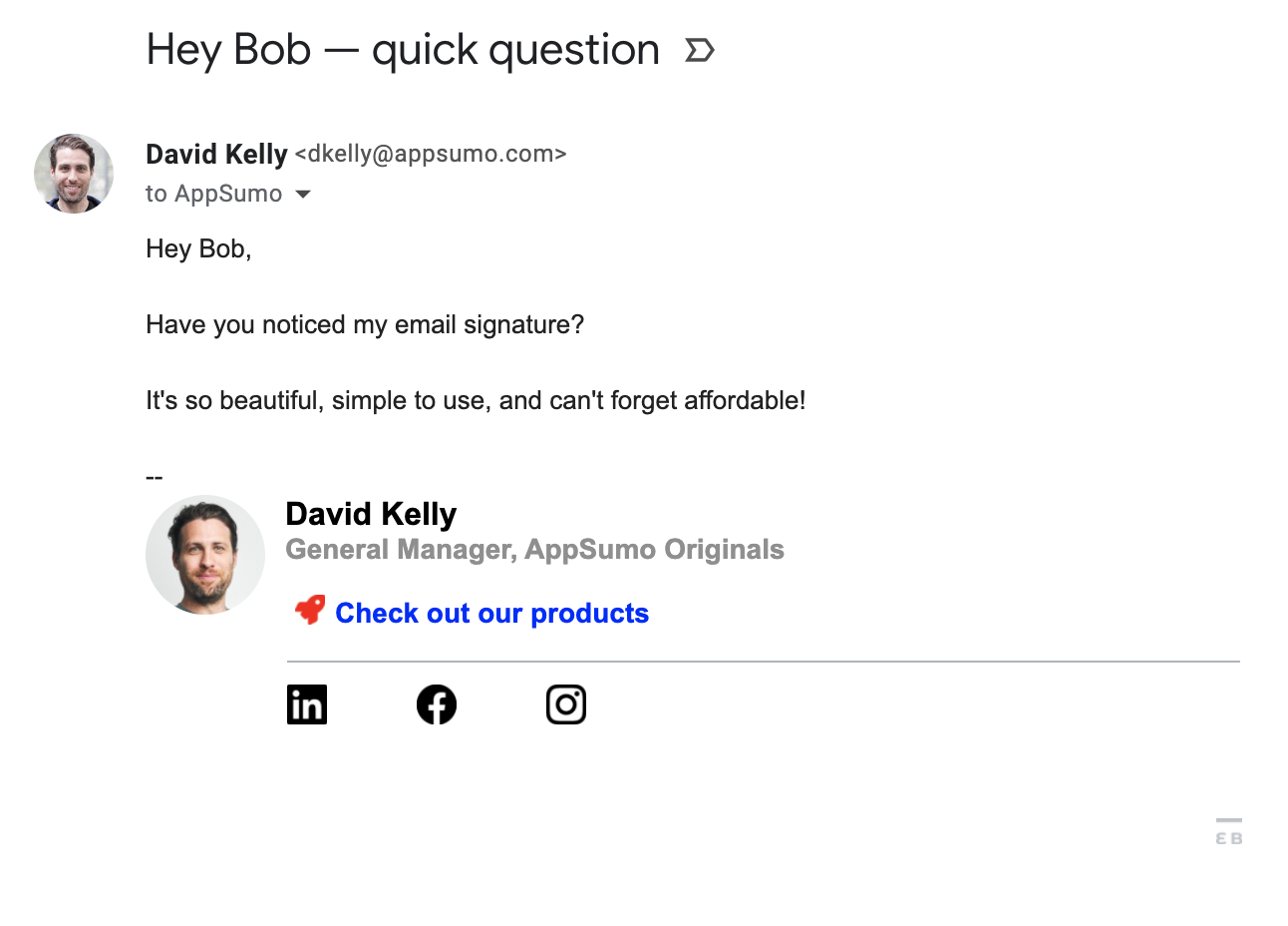 Preview email with email signature