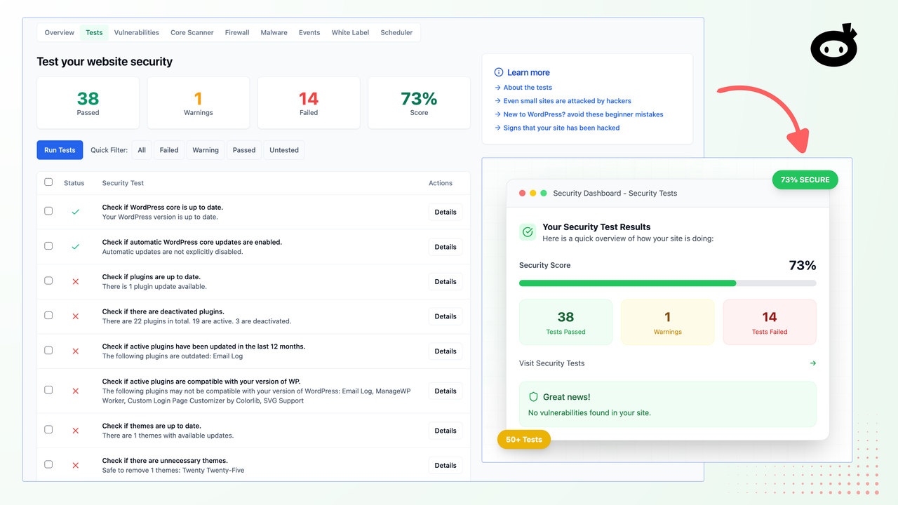 Scan and fix vulnerabilities