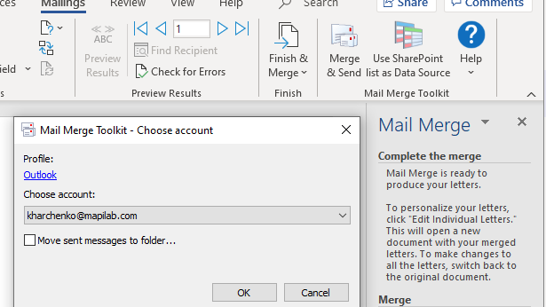 Mail Merge Toolkit for Outlook