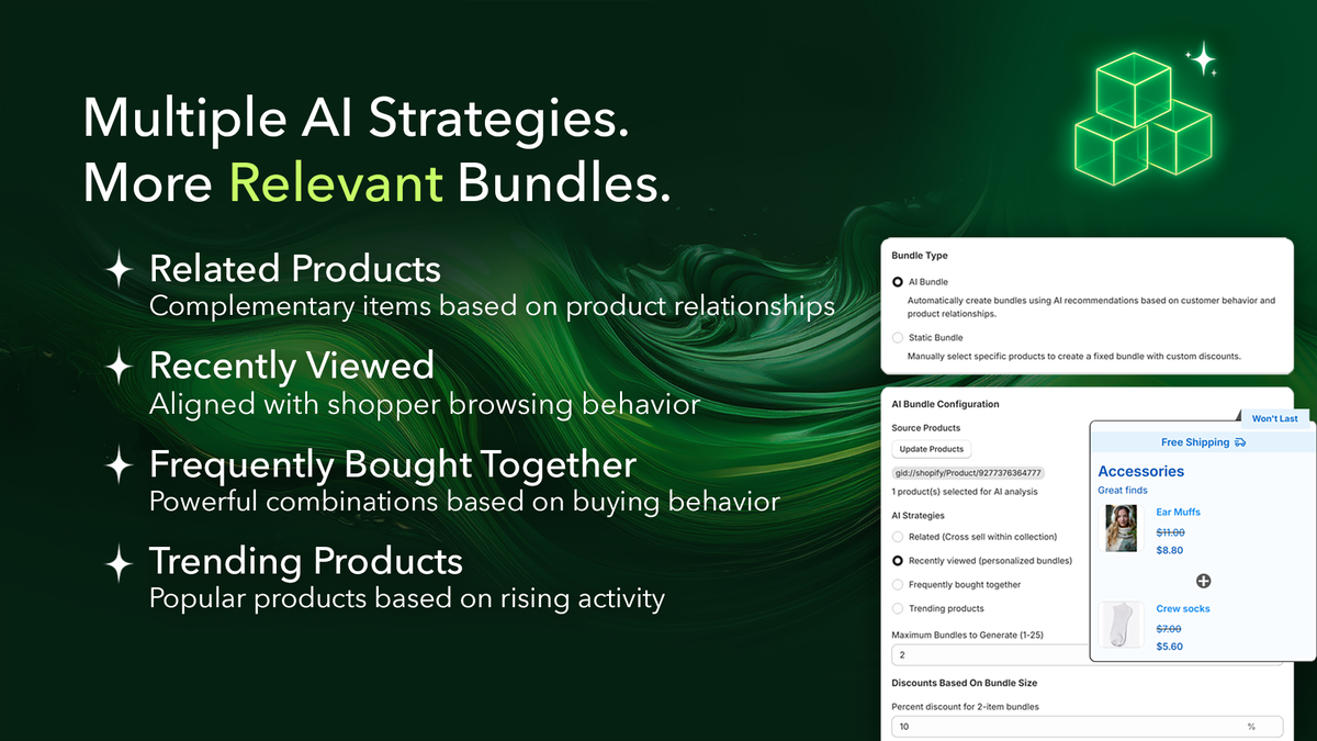 Multiple AI strategies for relevant Shopify bundles