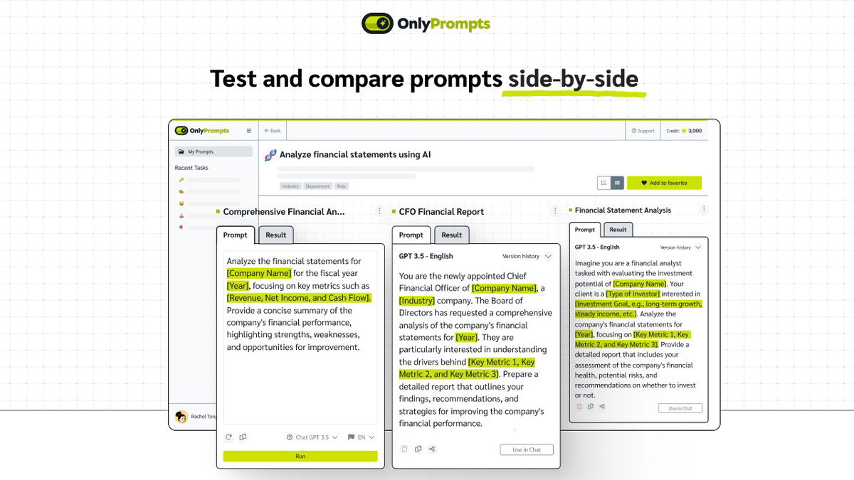 Test and refine prompts with precision