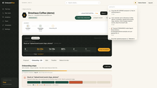 Client progress view showing a stalled step and the auto-reminder queued for the pending items thumbnail