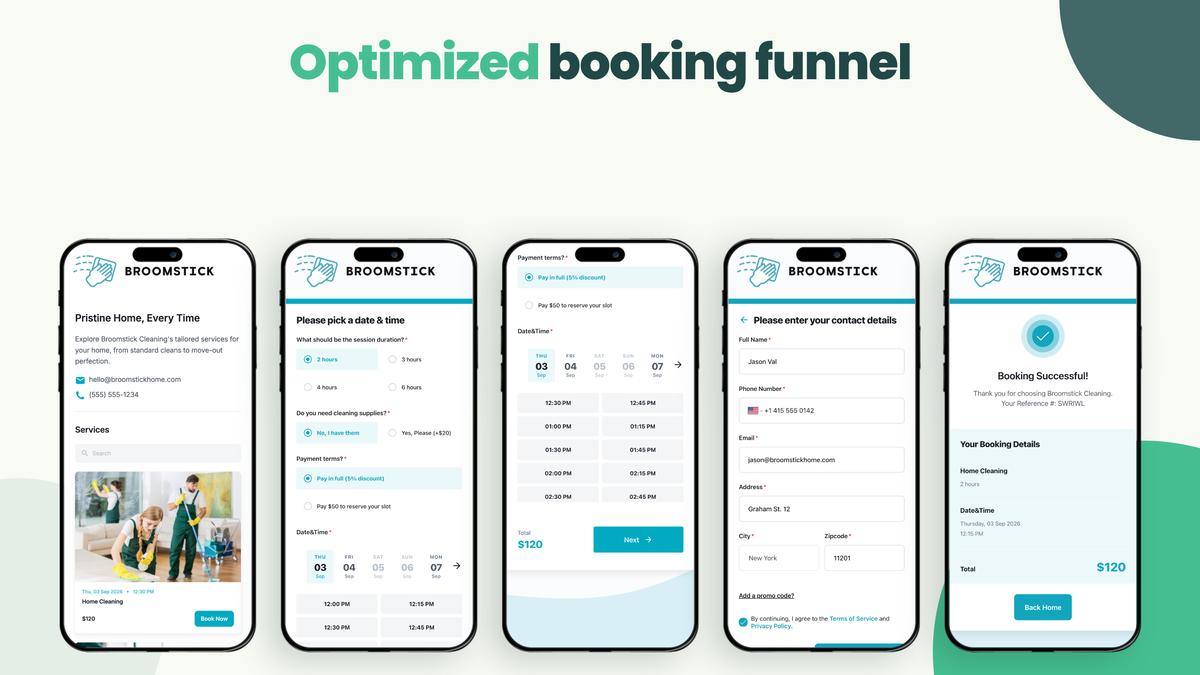 kiwilaunch optimized booking funnel