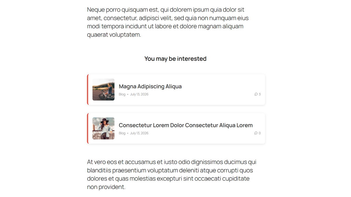 Example of a group of related posts
