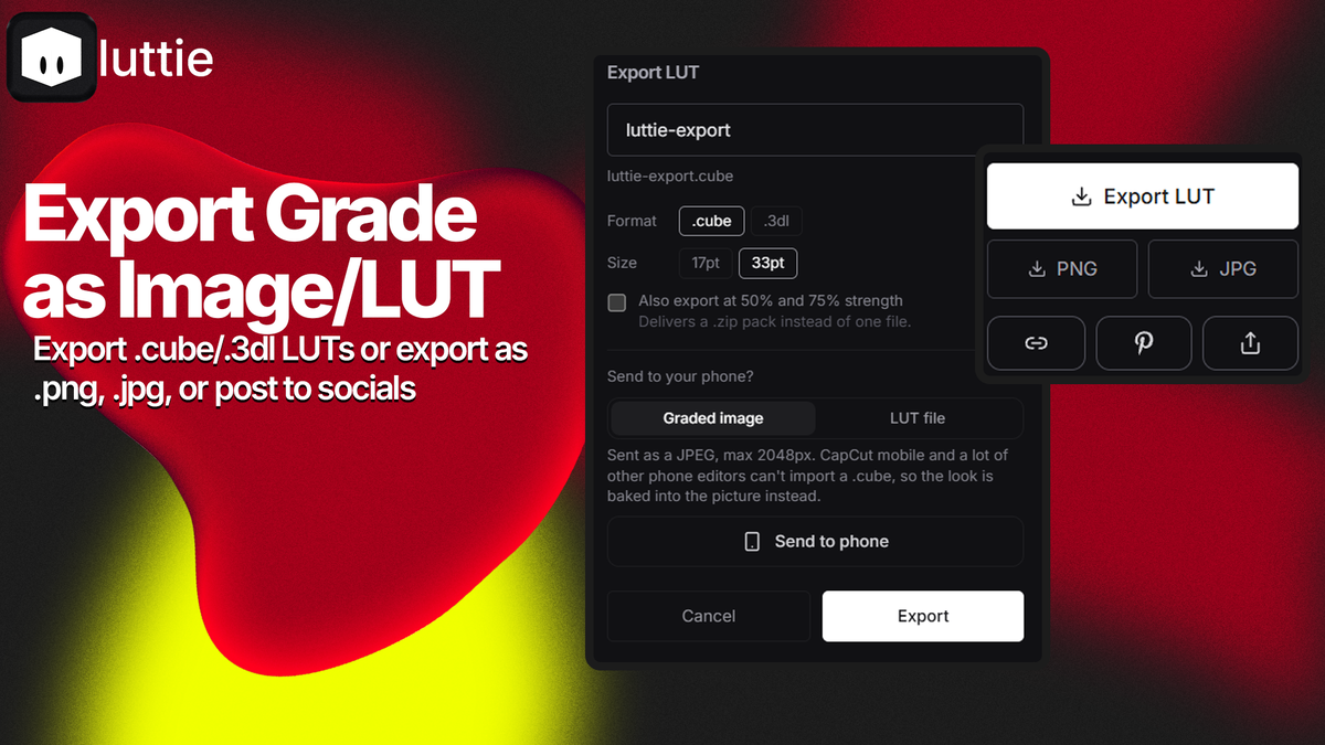 LUT export