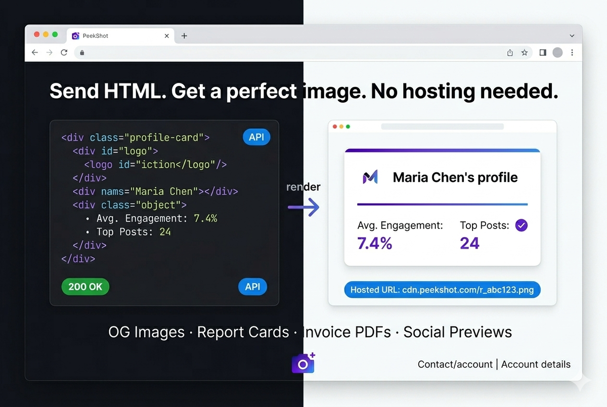 Turn any HTML into a perfect image