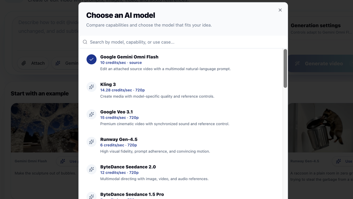 Comes with Leading AI generation models