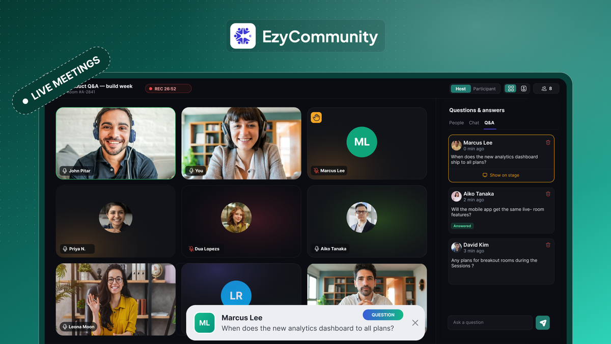 Host live streams and events in-house