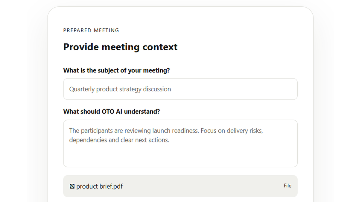 Provide context upfront
