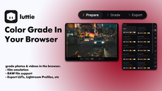 Color grade in the browser. Take advantage of Luttie's film engine, RAW file support and export LUTs, Lightroom Profiles, etc thumbnail